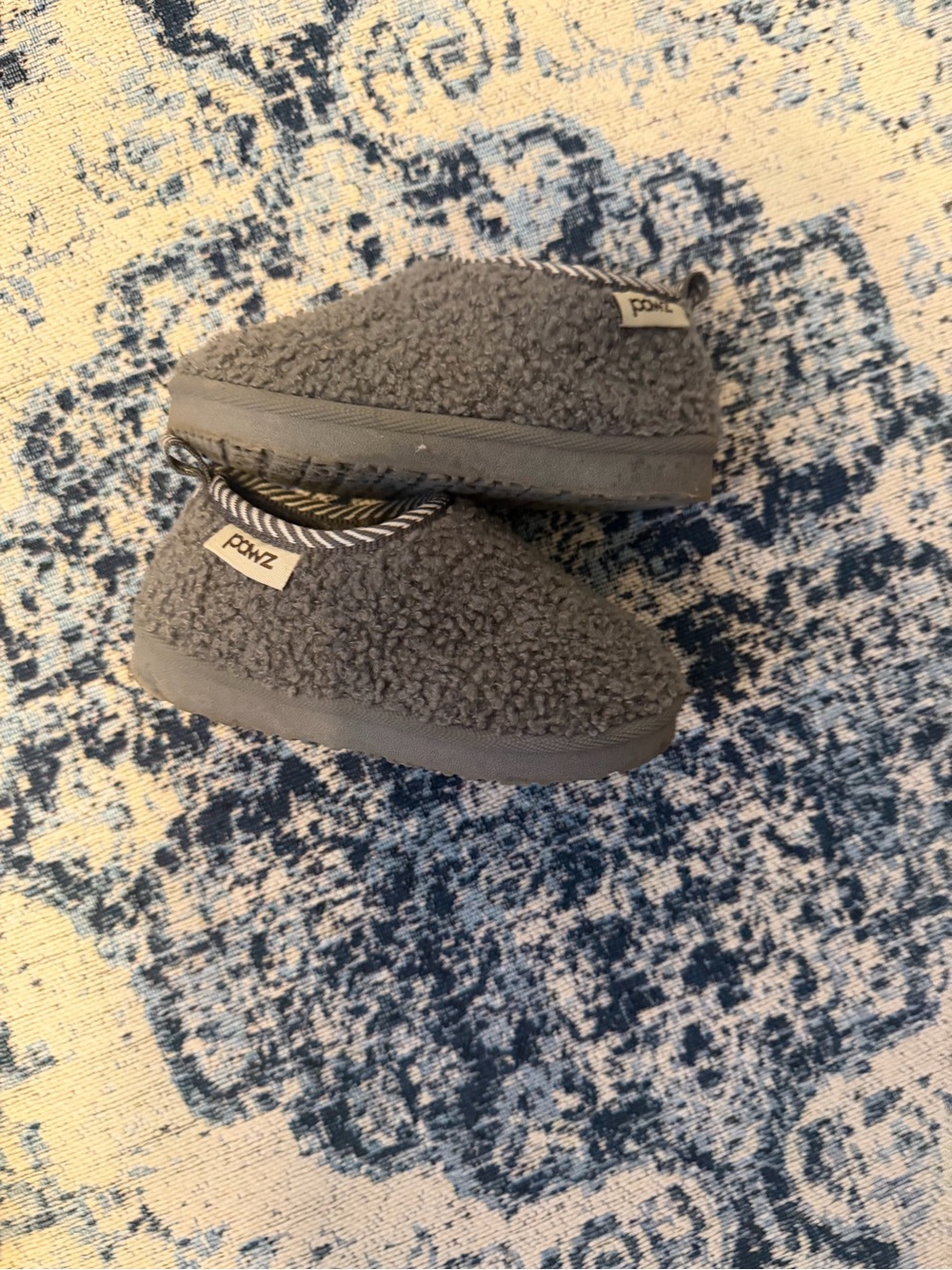 PAWZ Kids Gray Sherpa Slip-Ons